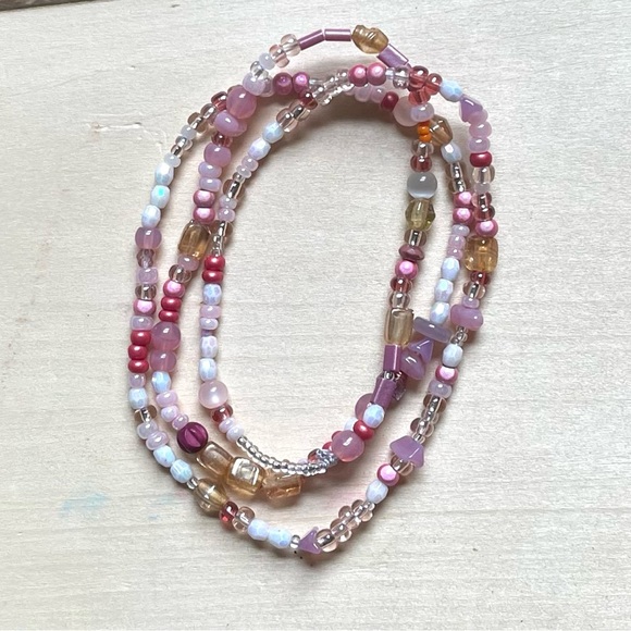 *sold* HANDMADE GLASS NECKLACE | Glass Chunkies One of a Kind Readymade Necklace - Picture 7 of 9